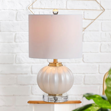 Pearl 17.5" Glass/Crystal LED Table Lamp - JONATHAN Y